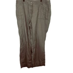 INC International Concepts women’s Pants tan Wide Leg Linen Size 18W coastal bea